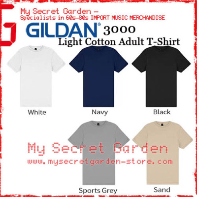 * Gildan 3000 Light Cotton Adult Unisex T Shirt (U.S. Cotton)